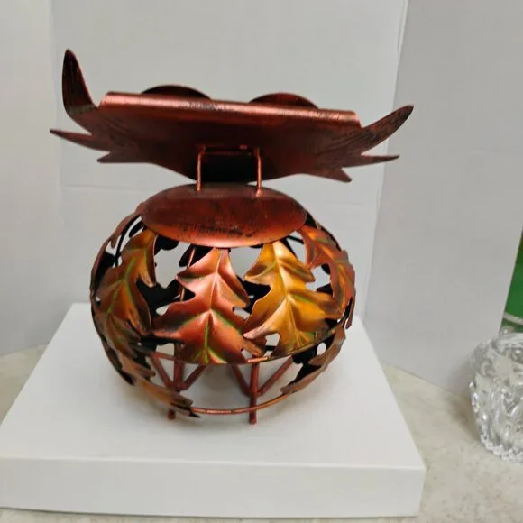 Pier 1 Owl Metal Tealight Candle/Lantern Holder Body Cooper/Gold Mate Finish - Picture 4 of 4